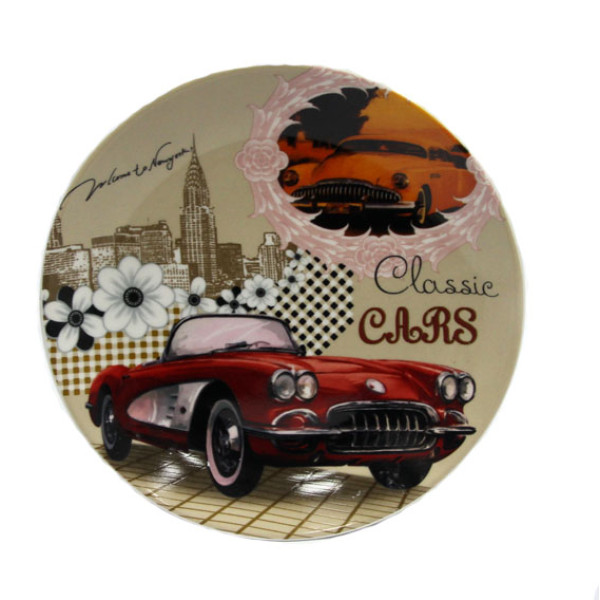Тарелка фарфоровая "Классические автомобили" №006 Тарелка фарфоровая "Классические автомобили" №006