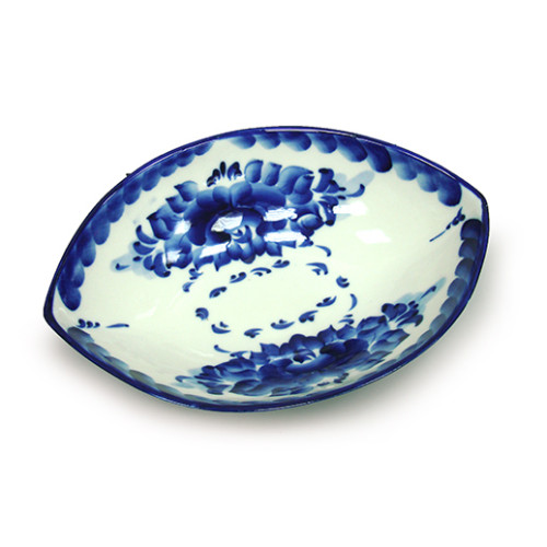 №005EZ Посуда Гжель. Салатник "Лодочка" средн.