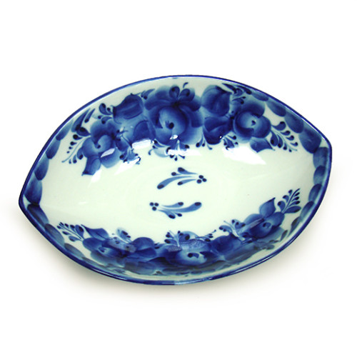 №006EZ Посуда Гжель. Салатник "Лодочка" мал.