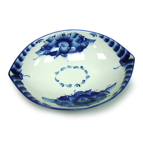 №007EZ Посуда Гжель. Салатник "Лодочка" бол.