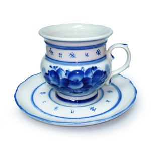№036EZ Посуда Гжель. Чайная пара "Голубка"