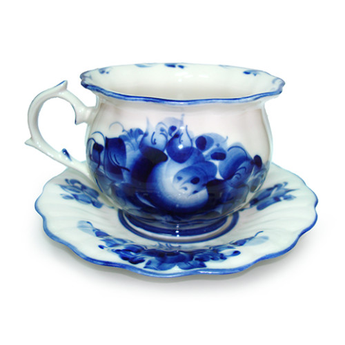 №041EZ Посуда Гжель. Чайная пара "Императорская"