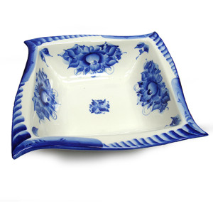 №046EZ Посуда Гжель. Салатник "Волна" бол.