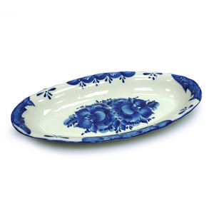 №064EZ Посуда Гжель. Селедочница "Рыбка"