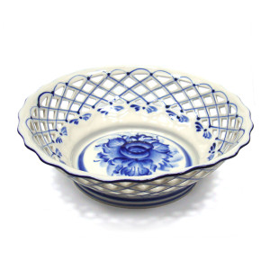 Ваза "Сухарница" Гжель №090EZ 