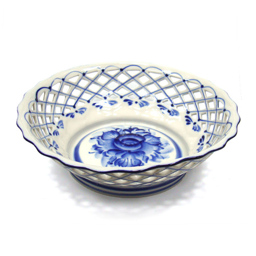 Ваза "Сухарница" Гжель №090EZ 