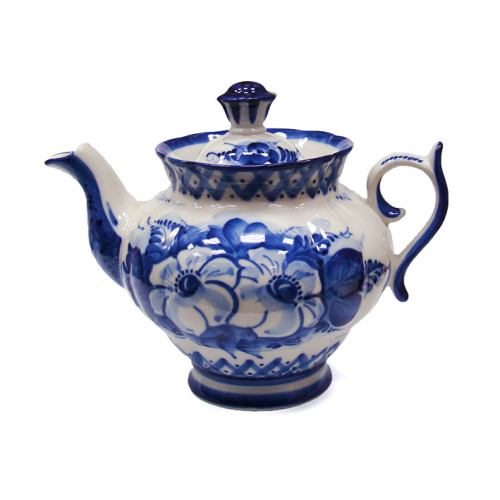 Чайник "Орхидея" Гжель авторский №118-1EZ 