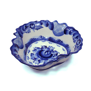 Салатник "Клевер" Гжель средний №047STS 