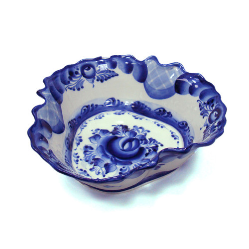 Салатник "Клевер" Гжель средний №047STS 