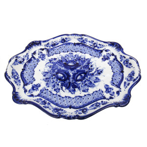 Блюдо с ручками Гжель №T071