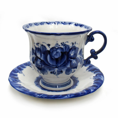 Чайная пара "Тюльпан" Гжель большая №STS024