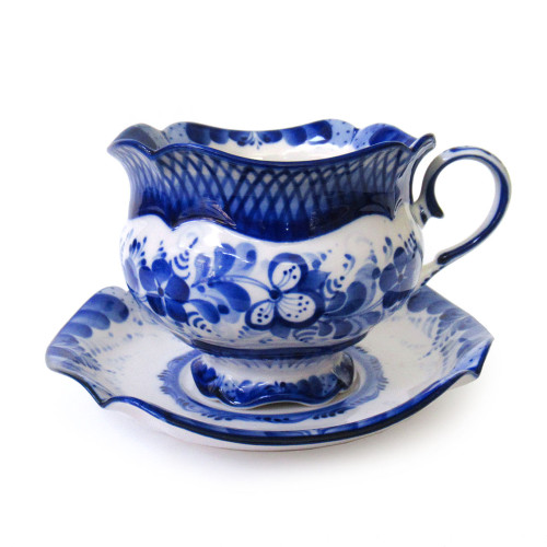 Чайная пара "Купец" Гжель №04-13A