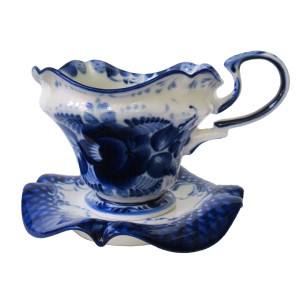 Чайная пара "Утро" Гжель №04-3A