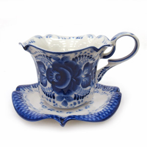 Чайная пара "Колокольчик" Гжель малая №04-4A