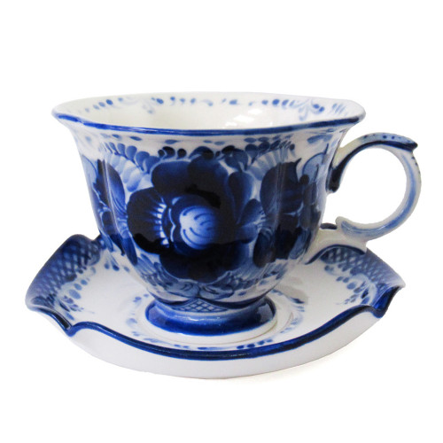 Чайная пара "Будничная" Гжель №04-8A