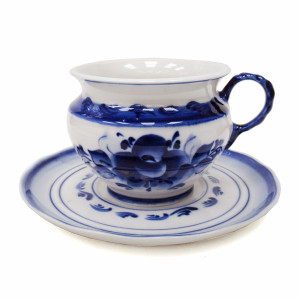 Чайная пара "Гвоздика" Гжель №124EZ