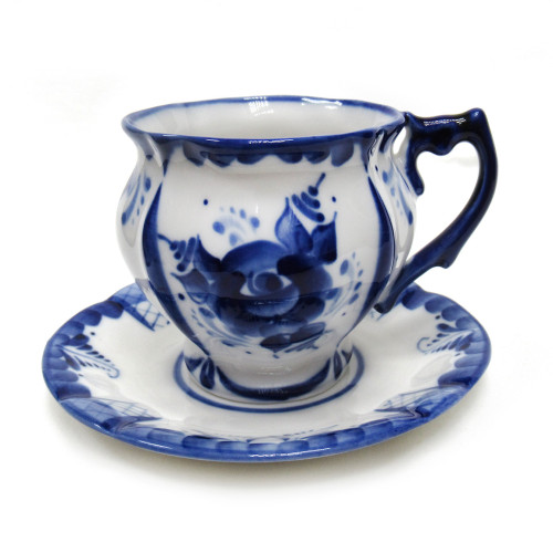 Чайная пара "Роза" Гжель кроха №STS314