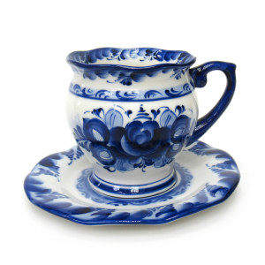 Чайная пара "Рождество" мал. Гжель №STS029