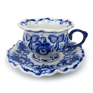 Чайная пара "Любимая" Гжель №T011