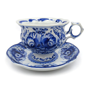 Чайная пара "Тюльпан" Гжель №T013