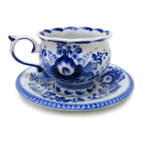 Чайная пара "Иван-Марья" Гжель №T100