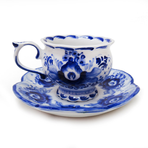 Чайная пара "Незабудка" Гжель №T101