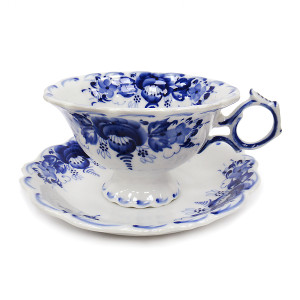 Чайная пара Гжель №T107