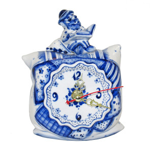 Часы настольные Гжель "Подушка" №ЧЧ013