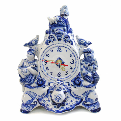 Часы настольные Гжель "Жили-Были" №ЧЧ003