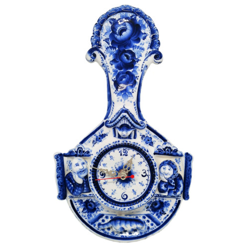 Часы настенные Гжель "Ложка-Домушка" №ЧЧ010
