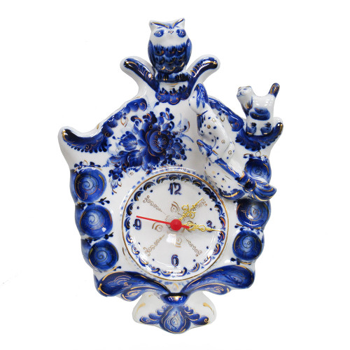 Часы настольные Гжель "Избушка" №NCH03