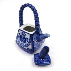 Чайник сувенирный Гжель "Сумочка" №T038
