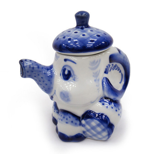 Чайник сувенирный Гжель "Слон" №T042
