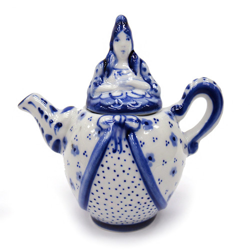 Чайник сувенирный Гжель "Девушка" №T044