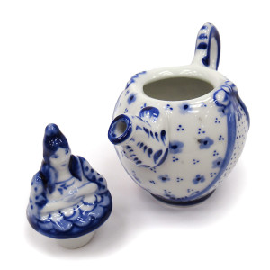 Чайник сувенирный Гжель "Девушка" №T044