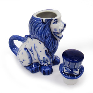 Чайник сувенирный Гжель "Лев" №T048