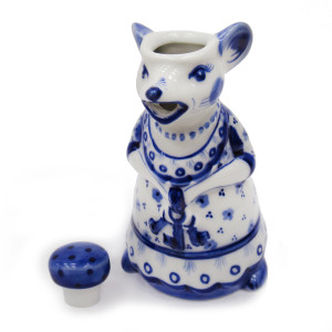 Чайник сувенирный Гжель "Крыса" №T050