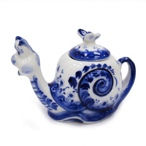 Чайник сувенирный Гжель "Улитка" №T051