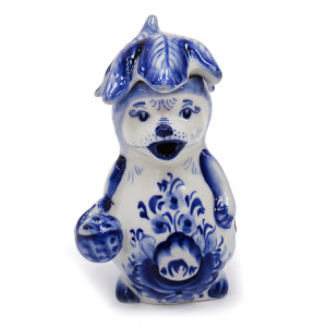 Чайник сувенирный Гжель "Ёжик" №T053