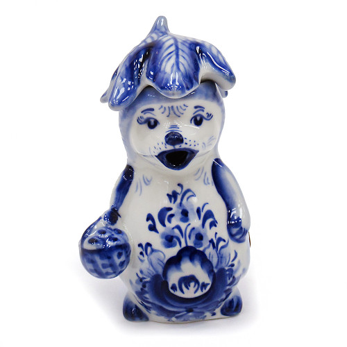 Чайник сувенирный Гжель "Ёжик" №T053