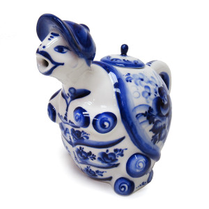 Чайник сувенирный Гжель "Черепаха" №T066