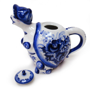 Чайник сувенирный Гжель "Черепаха" №T066