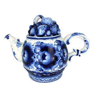 Чайник "Ягоды" Гжель №CHP051