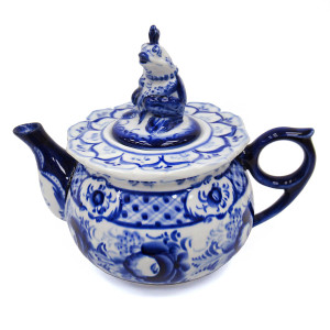 Чайник с лягушкой Гжель №T096