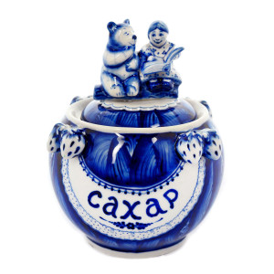 Горшочек "Сахар" Гжель №CHP012