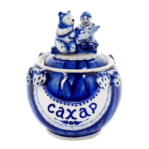 Горшочек "Сахар" Гжель №CHP012 Горшочек "Сахар" Гжель №CHP012