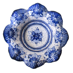 Конфетница ажурная Гжель №12-4A