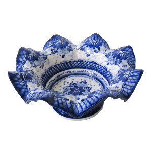 Конфетница ажурная Гжель №12-4A