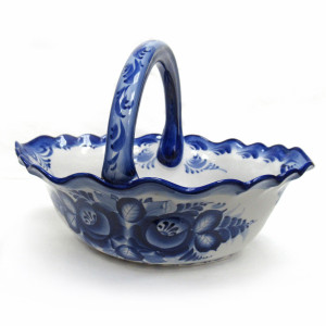 Ваза для фруктов "Ладья" Гжель №STS602