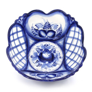 Фруктовница "Сердечная" Гжель №STS612